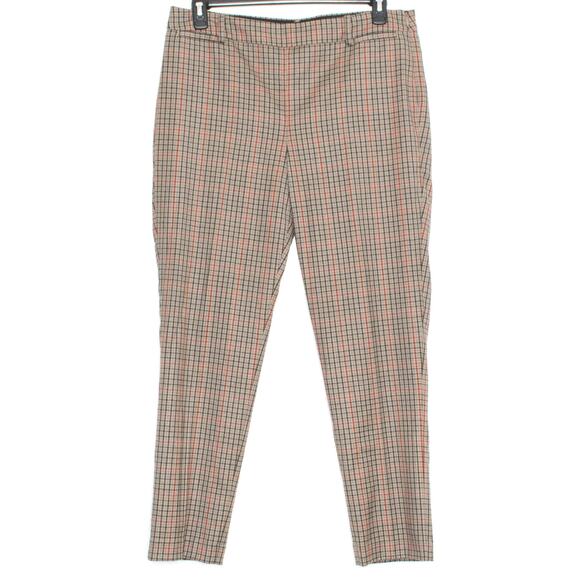 Talbots Womens Dress Pants Wool Chatham Plaid Career Office Brown Size 12 FZ - Picture 1 of 2